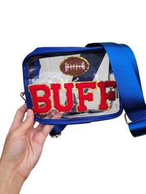 BUFFALO BILLS EMBROIDERED FOOTBALL CLEAR STADIUM BAG